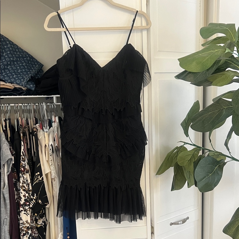 Bardot Black Lace Mini Dress